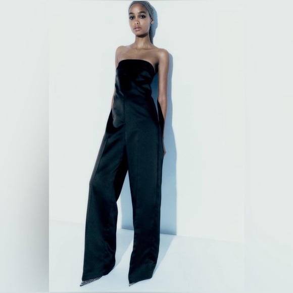 ZARA RHINESTONE SATIN
EFFECT JUMPSUIT - Picture 4 of 12